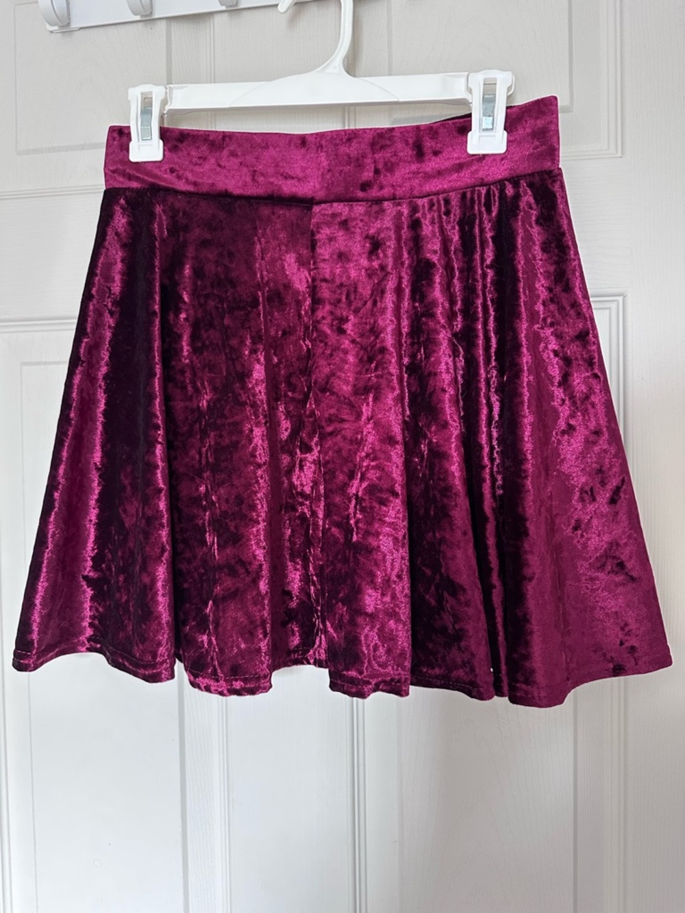 Velvet Skater Skirt - Deep Magenta